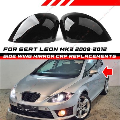 Mirror Caps Mirror Housing Gloss Black For Seat Leon MK2 Facelift 2009-2012