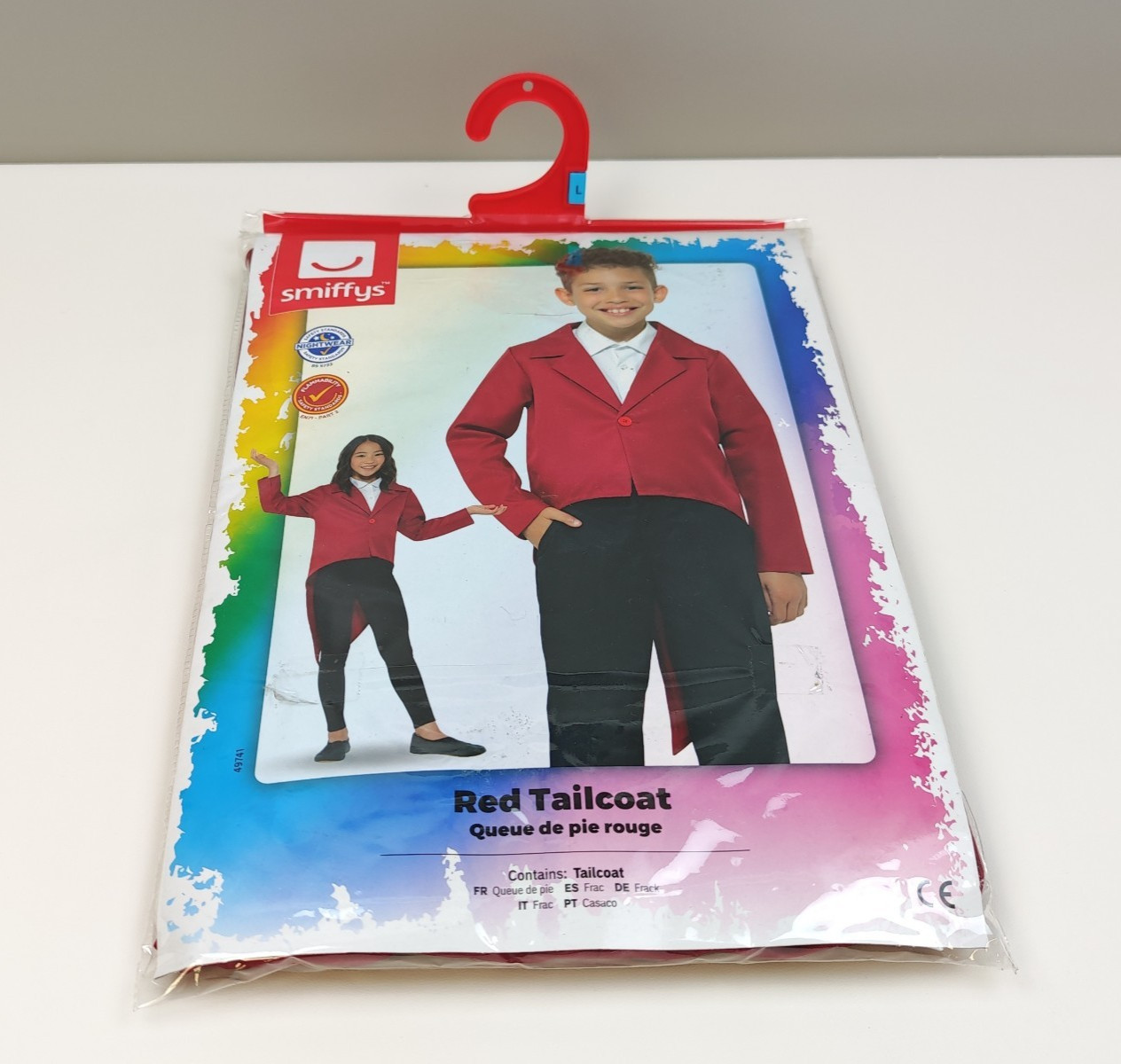 Smiffys 49741 Red Childs Tailcoat Fancy Dress Costume Large