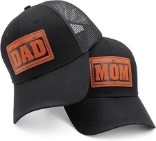 Mom and Dad Hats New Parents Gifts for Couples Baseball Black Dad and Black Mom