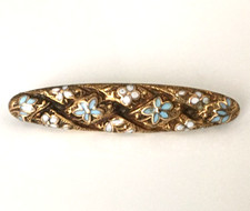 1.4g Vtg ANTIQUE Brooch Pin tested 14K SOLID YELLOW GOLD Victorian Bar Flower