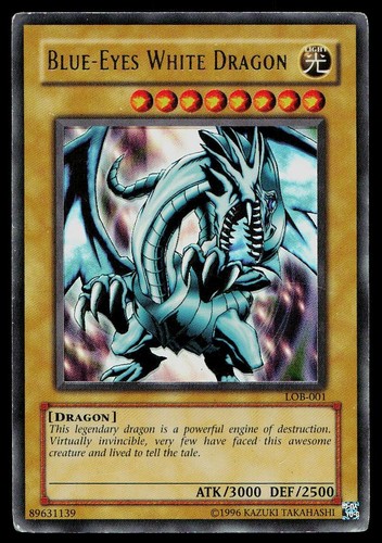 Blue-Eyes White Dragon LOB-001 YuGiOh Legend of Blue Eyes White Dragon card