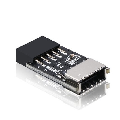 USB2.0 9Pin To USB3.1 USB3.2 TypeC 20Pin Front Panel 180 Degree Adapter