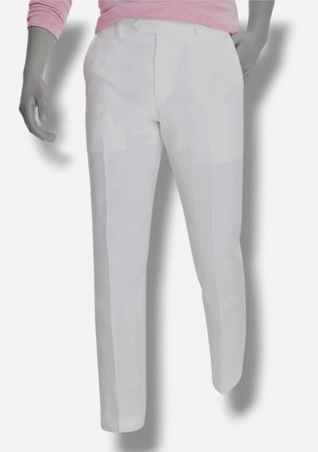 Tommy Hilfiger Men's White Solid Modern-Fit Linen Pants Size 36x32