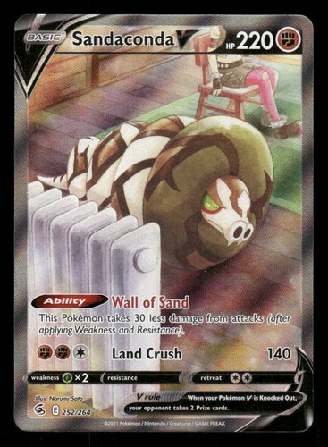 Pokemon Sandaconda V 252/264 Fusion Strike Holo UR NM/M