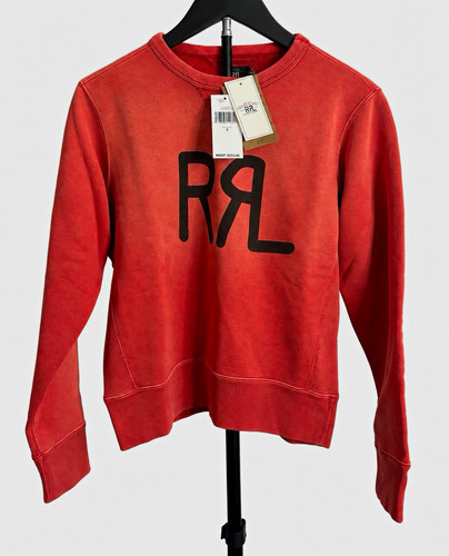 RRL, RRL Ralph Lauren Red/Black Logo vintage Fleece Cotton Crewneck women’s size - 2