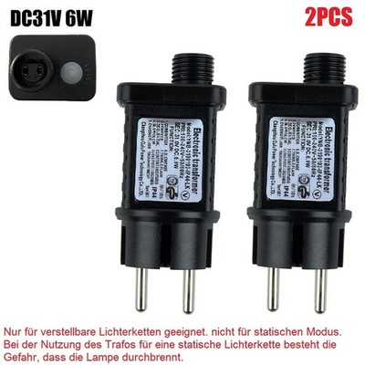 2* Premium LED Netzteil 6W 31V 8-Programme Modi Timer Adapter Trafo Lichterkette