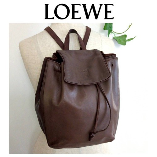 LOEWE Vintage Lamb Leather Drawstring Backpack Drawstring Bag Lightweight Backp