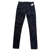 AG Adriano Goldschmied Farrah Skinny Ankle Leopard Print Jeans Blue Black 4 26