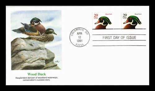DR JIM STAMPS US COVER WOOD DUCK FIRST DAY ISSUE COMBO FLEETWOOD