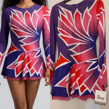 The Line up custom solo dance ice skating pom dress costume rhinestoned MA adult
