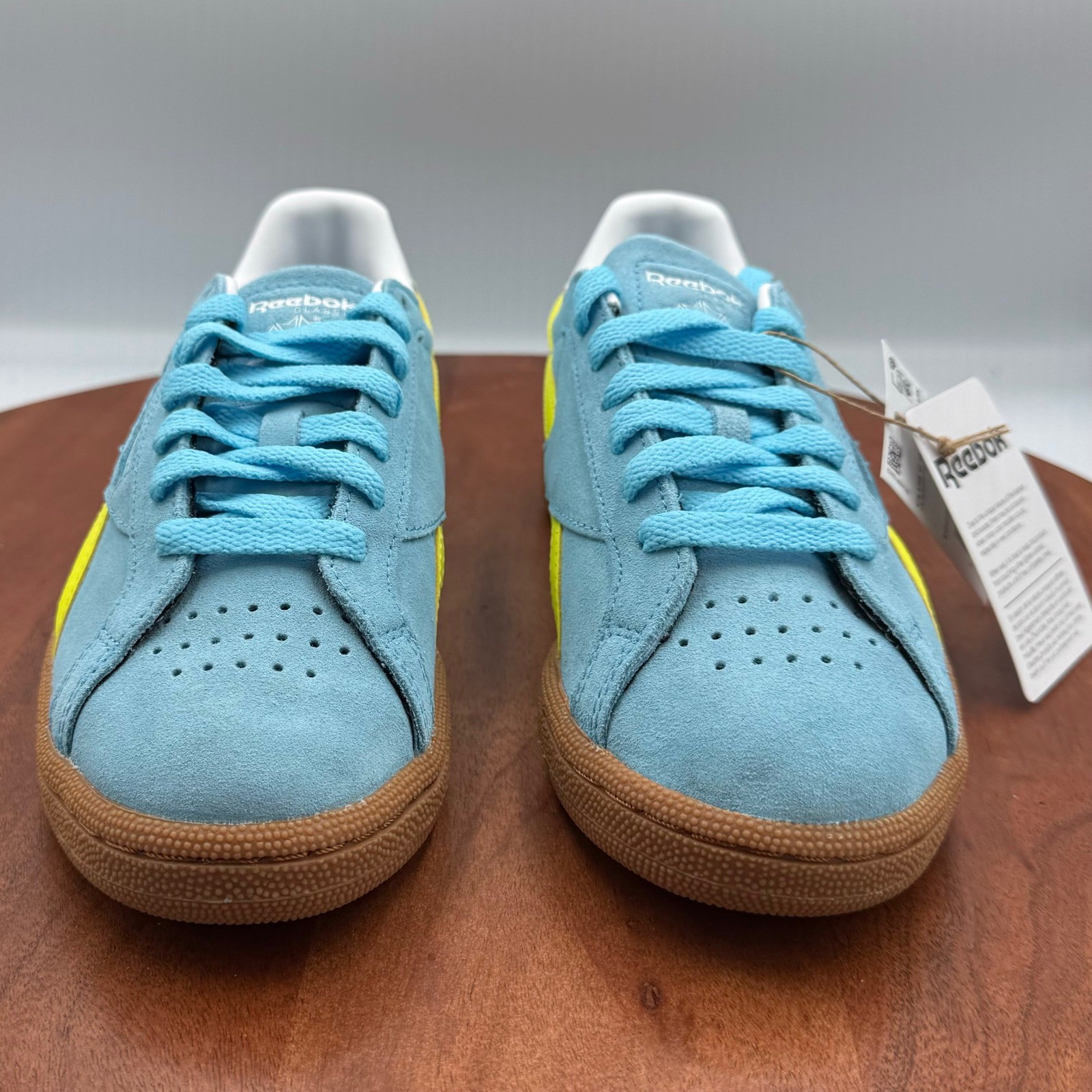 Reebok Club C Grounds UK Sneakers Blue Yellow Tennis Retro Sporty Womens Size 6 thumbnail 5