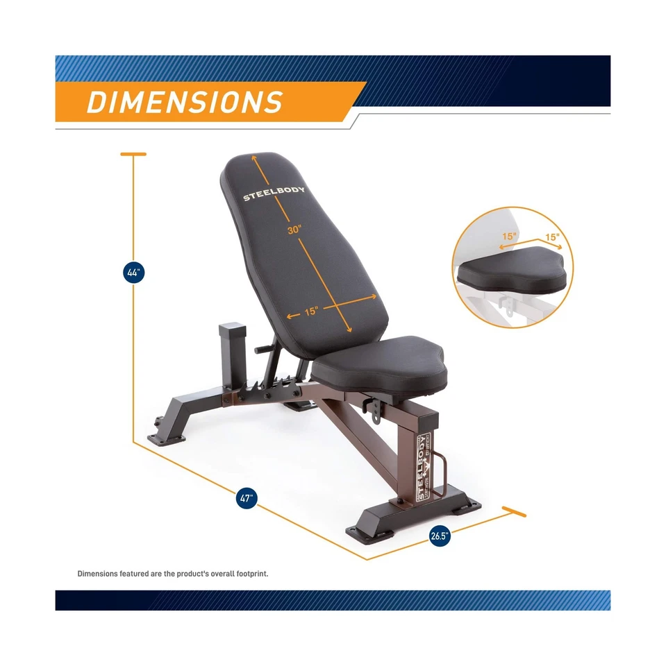 Steelbody 豪华实用举重凳适用于家庭健身房举重和力量... — 第 2/4 张图片