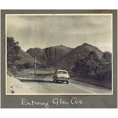 GLENCOE Old Motor Car Entering the Glen - Vintage Photograph 1957