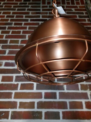 Kupferlampe Deckenlampe Pendelleuchte  Maritim Industrial mit Gitterkorb Ø35 cm