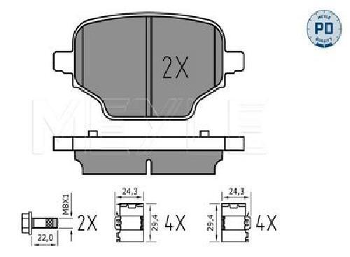 Original Meyle Bremsbelagsatz Scheibenbremse 025 207 6417/PD FüR CitroëN Opel-image