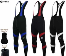 Mens Cycling Bib Pants Winter Bicycle Thermal Padded Tight Biking Bib Tights