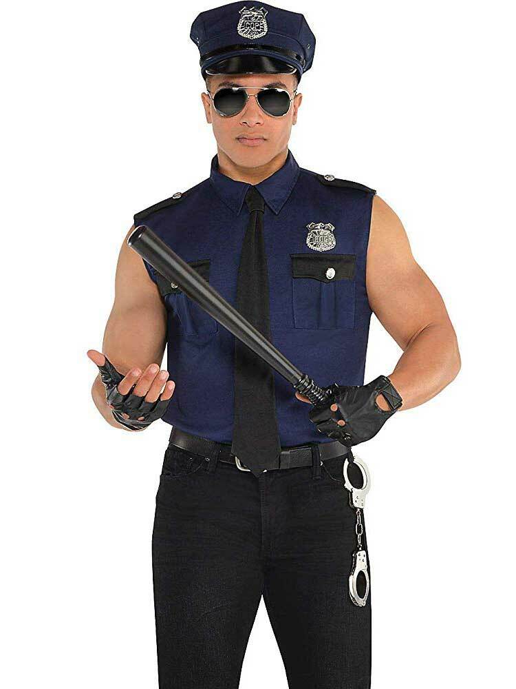 Adults Mens Under Arrest Police Sexy Cop Fancy Dress Stripper Costume M
