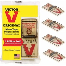  PACK OF 4 Victor M150 Metal Pedal Wood Snap Mouse Trap