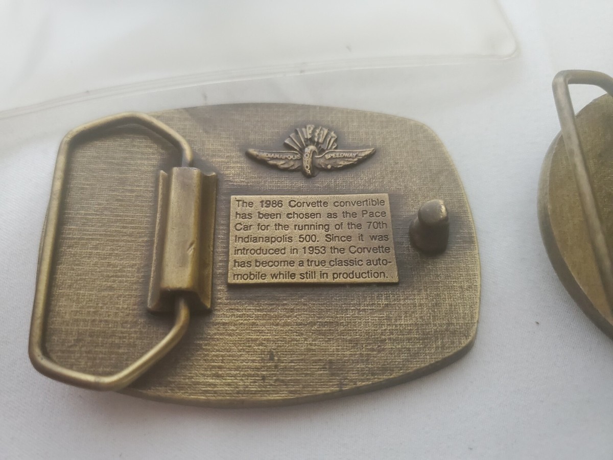 Vtg 1998 Indianapolis 500 Corvette Pace Car Belt Buckle VTG Indianapolis Indy 500 CHEVROLET DODGE CORVETTE PACE CAR  main image 3