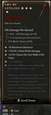 DIABLO 4 SEASON 7 Banished Lord's Talisman Or Rod OF Kepleke- SpiritBorn