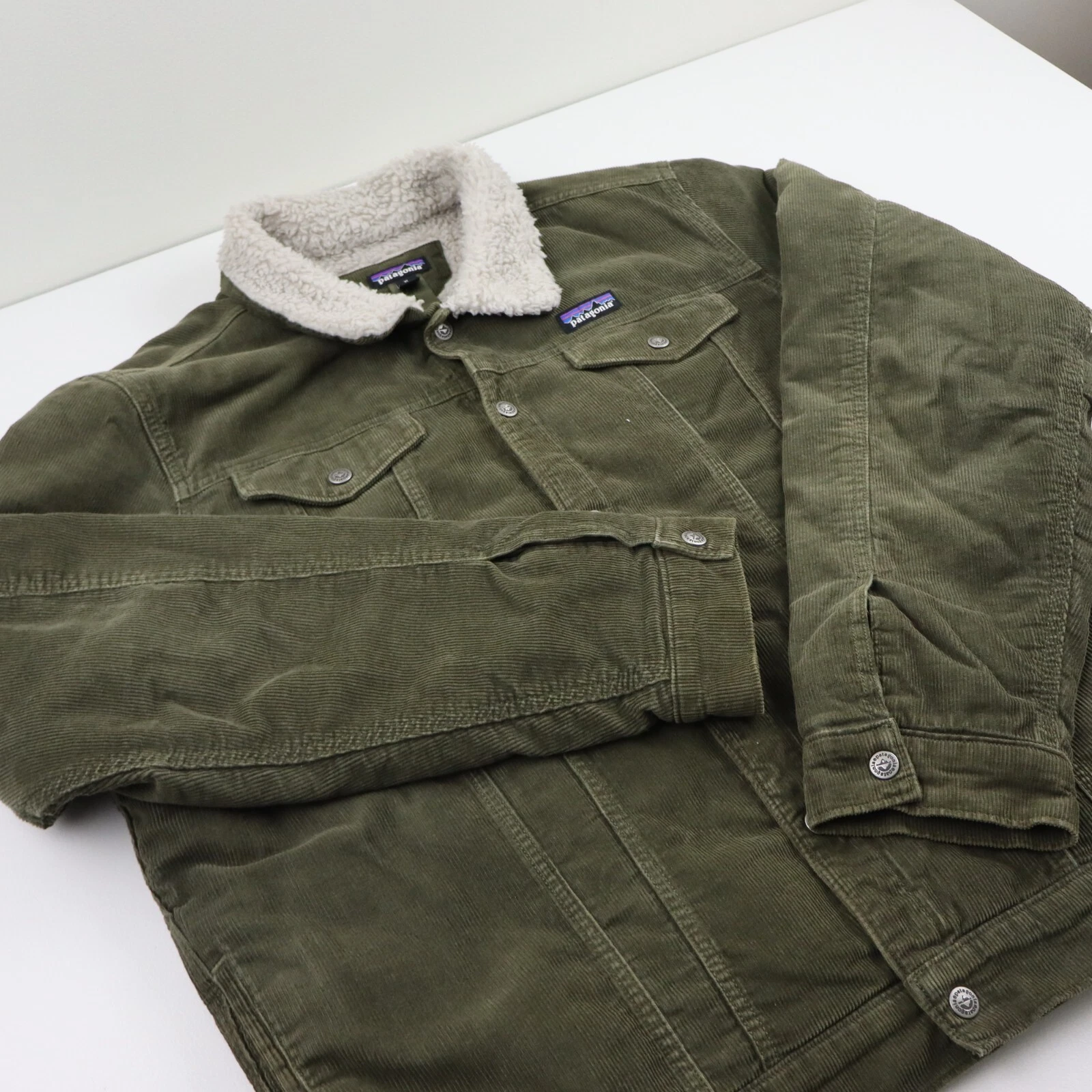 patagonia sherpa fleece pile lined corduroy trucker jacket