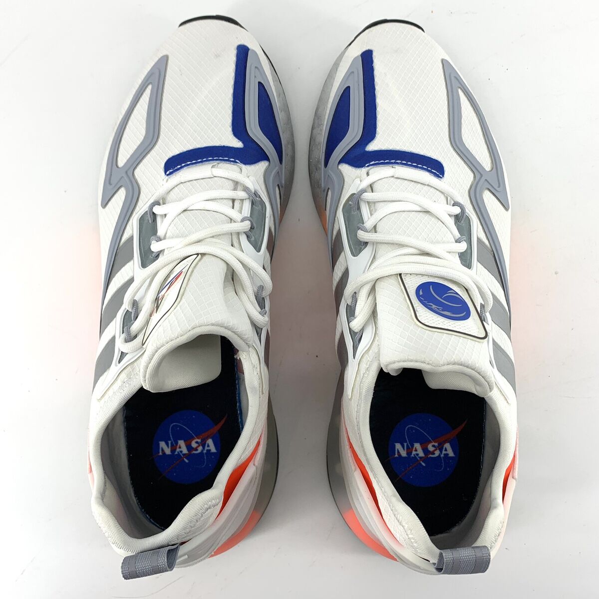 Adidas Men's ZX 2K Boost NASA FY5725 White Silver Orange Adidas Men's ZX 2K Boost NASA FY5725 White Silver Orange