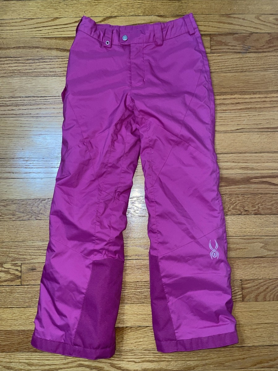 SPYDER Insulated Ski SNOWBOARD SNOW PANTS PINK GIRLS YOUTH SZ 12 Excellent