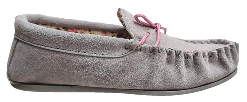 Ladies Mokkers Moccasin Slippers Lily Suede Comfy Floral Lined Indoor Shoe UK3-9 - Picture 10 of 49