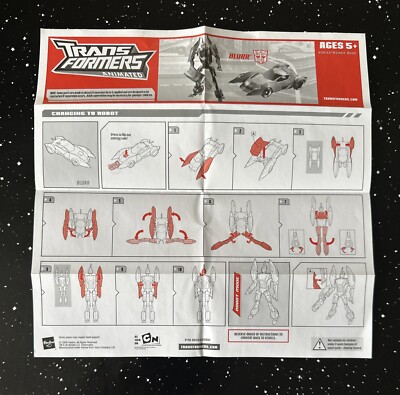 2007 Hasbro Transformers Animated Autobot Blurr Instruction Sheet