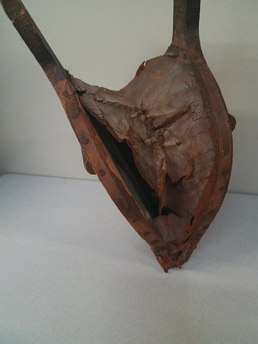 Vintage fireplace Hand Bellow air blower, wooden leather metal Primitive Rustic - Picture 5 of 6