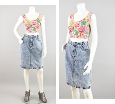 90s Distressed Jordache Acid Washed Pencil Jean Skirt Women's Size 10, 28" Waist