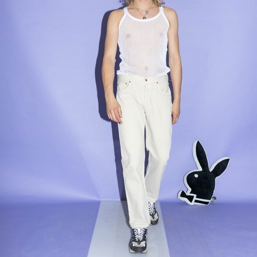 Vintage Y2K 501 classic straight jeans in parchment beige - Picture 6 of 6