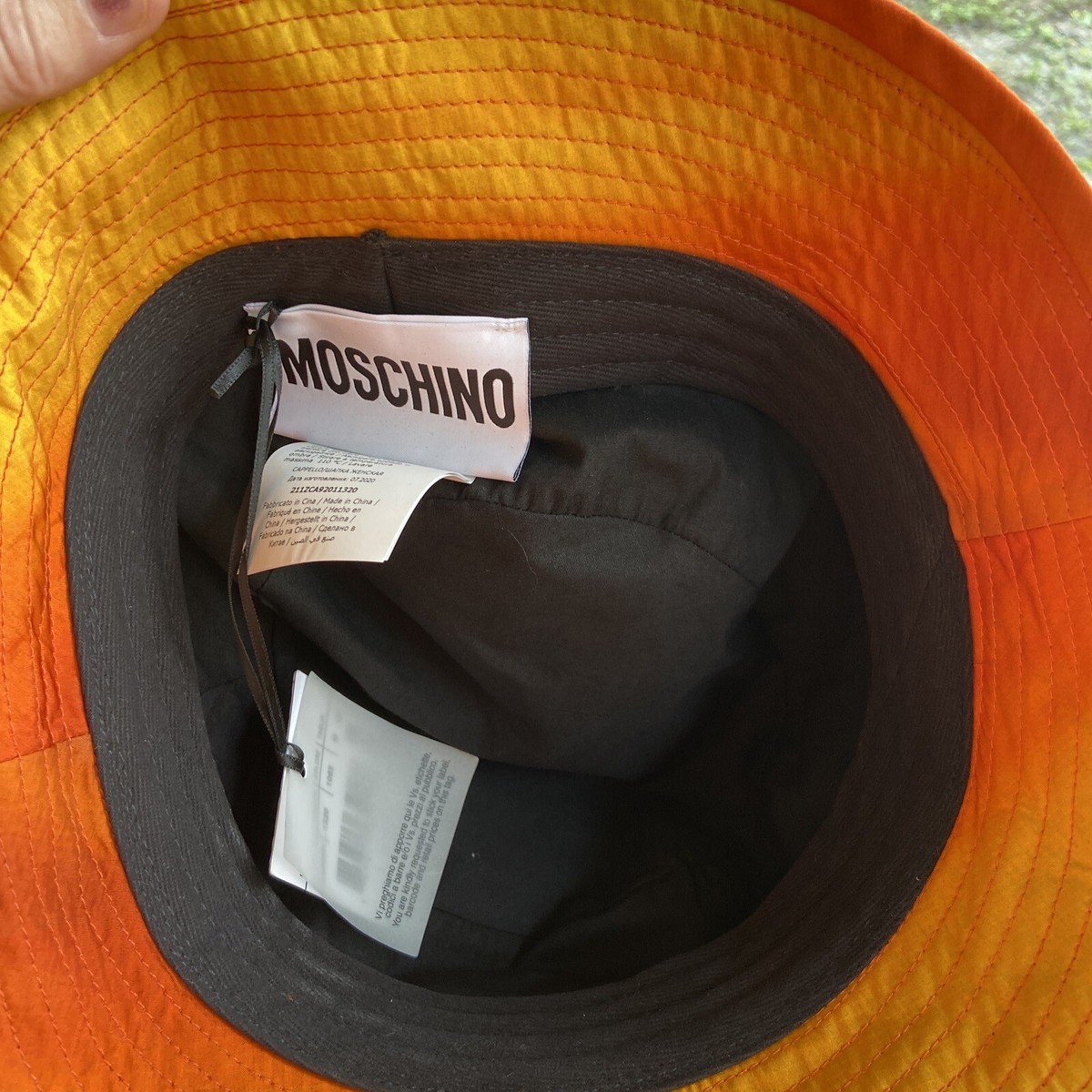 Moschino Couture Bucket Hat Orange Cloud Sun World Wide