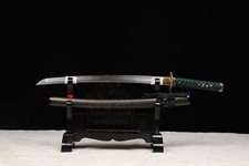 Handmade T10 Steel Clay Tempered Japanese Samurai Wakizashi Sword Real Hamon