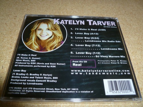 I'LL MAKE IT REAL/LOVER BOY KATELYN TARVER 5 TRACK U.S. MAXI CD SINGLE LAST ONE - Picture 2 of 7