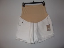 A-GLOW - WOMEN - MATERNITY SHORTS - WHITE - SIZE 8 AC-42-69x2