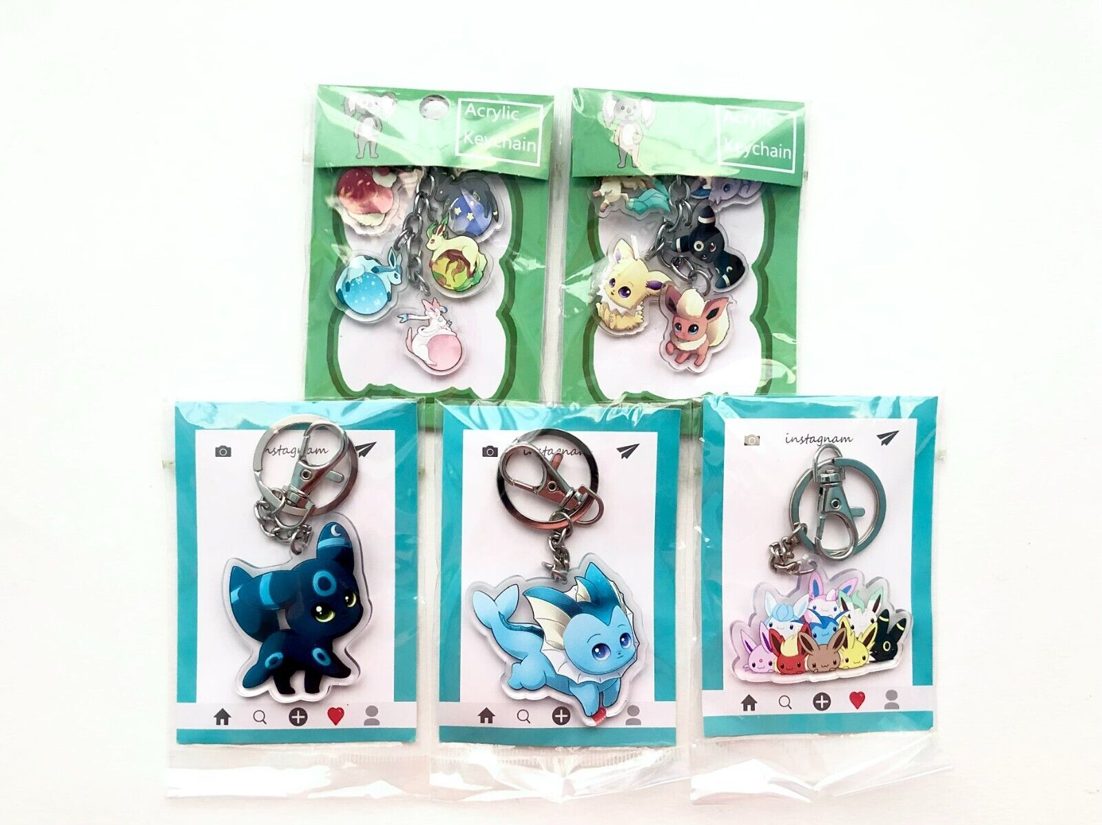 Eeveelution Unofficial Pokémon Acrylic Keychains (Choose one of several  designs)