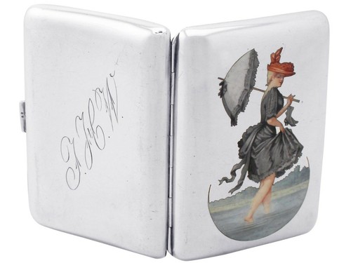 Antique Austrian Silver and Enamel Cigarette Case - 第 6/12 張圖片