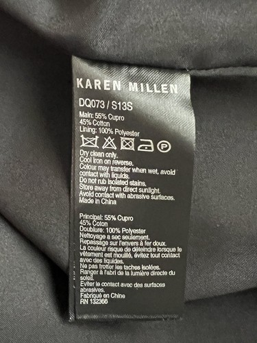 Karen Millen Womens Back Zip Sleeveless Crew Neck Sheath Black & Lilac Size 6 - Picture 3 of 3