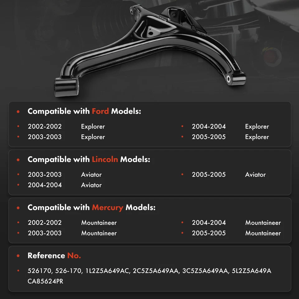 Brazo de control inferior trasero derecho para Ford Explorer 2002-2005 Lincoln Aviator Mercury Foto 2 de 4