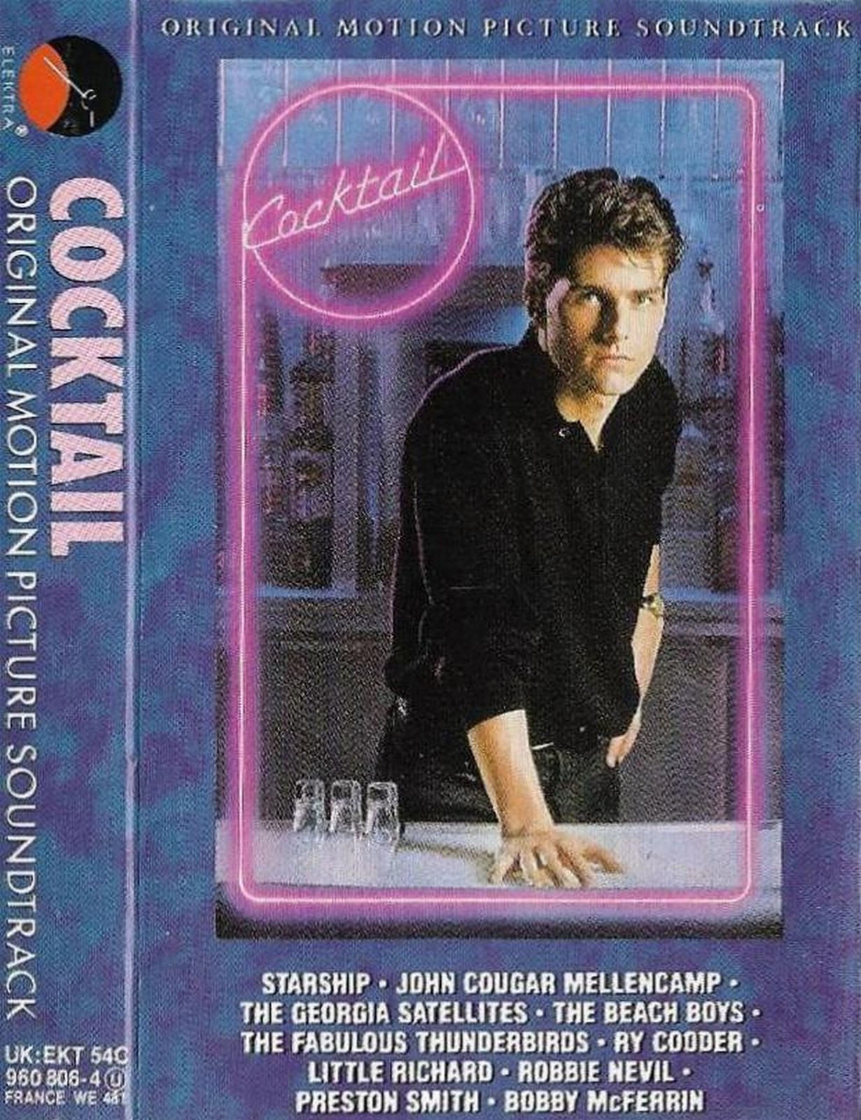VARIOUS COCKTAIL SOUNDTRACK  CASSETTE ALBUM STARSHIP RY COODER POP ROCK