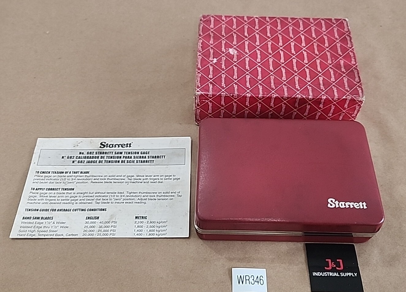 *BRAND NEW* Starrett 682EMZ EDP 57075 Saw Tension Gage No. 682