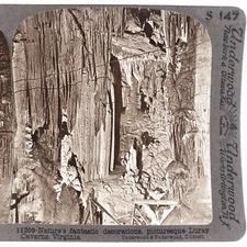 Luray Cave Stalactites & Stalagmites Stereoview c1905 Virginia Caverns F1045