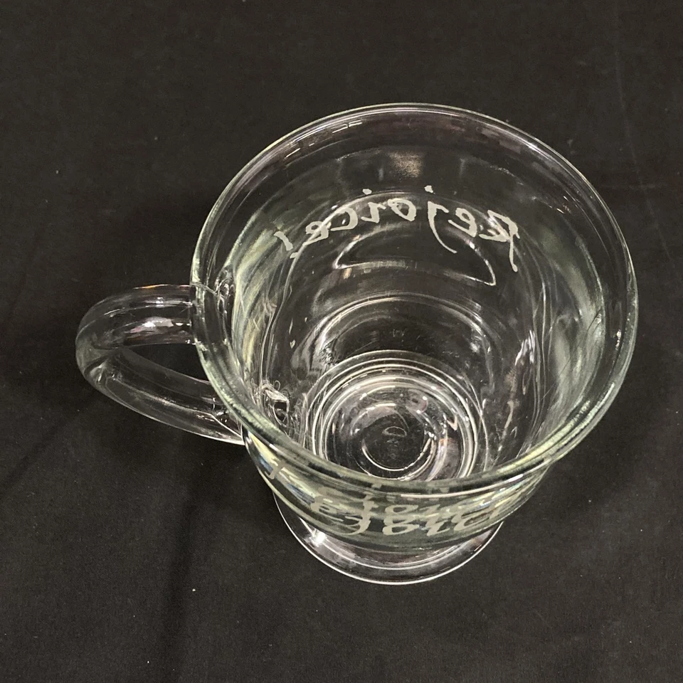 Anchor Hocking Grabado Rejoice Vidrio Transparente con Base Café Taza 5" Alto - Imagen 4 de 4