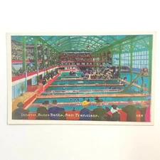 Interior Sutro Baths San Francisco California White Border Era Postcard