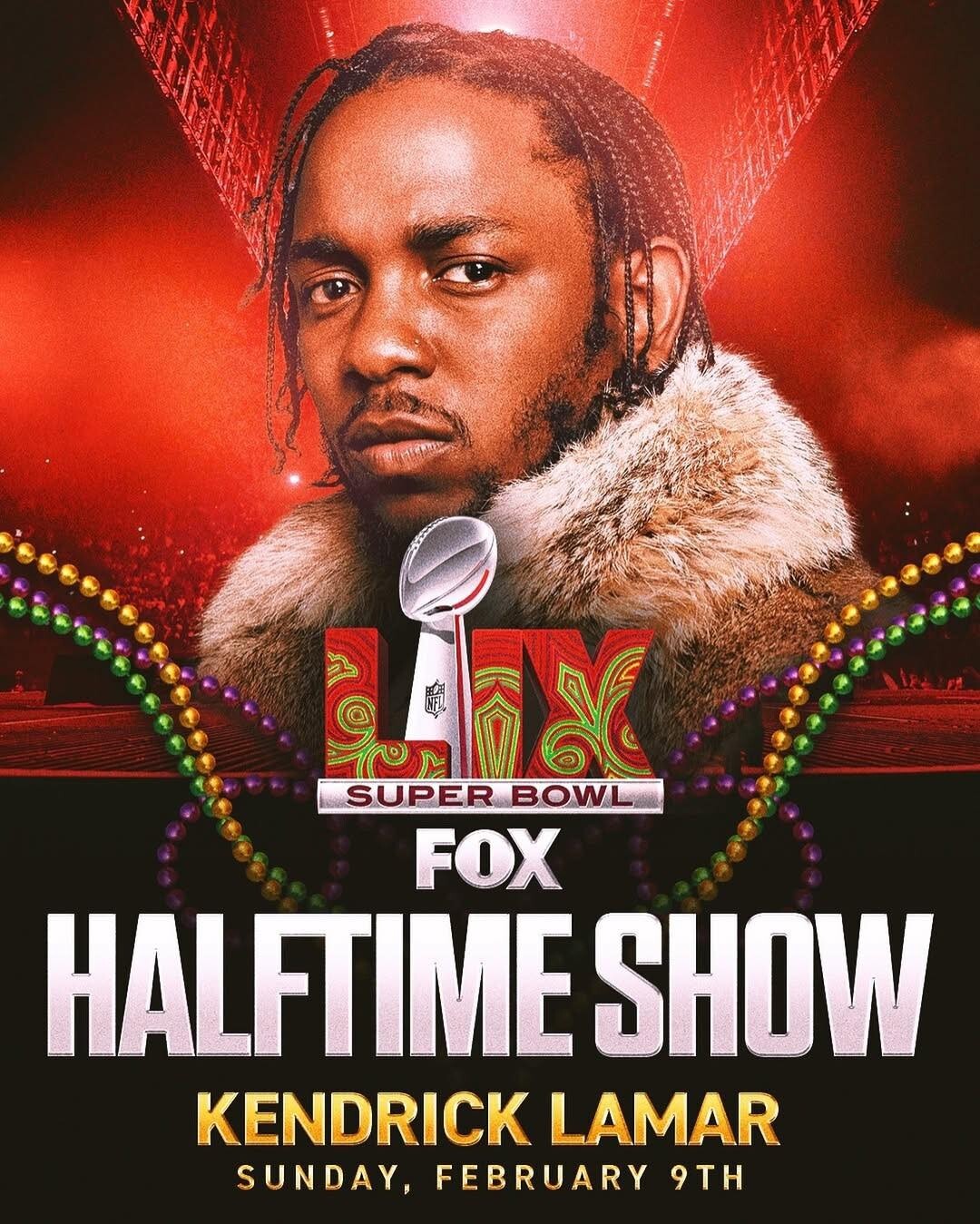 Kendrick Lamar 2025 Super Bowl LIX Halftime Show Poster Wall Art Decor