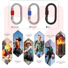 25kN O-Shape Steel Screw Lock Carabiner Clip for Camping Climbing Hiking Hammock
