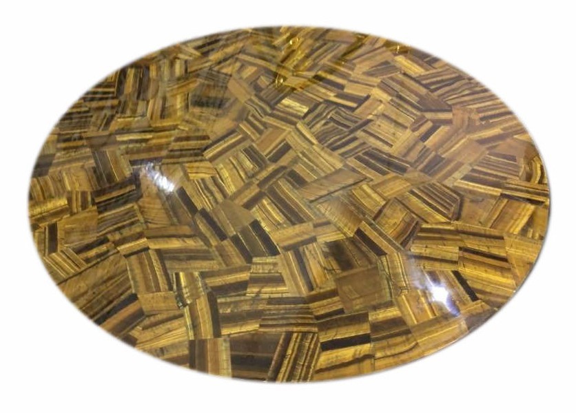 36-inch Tiger Eye Inlay Marble Table Top for Elegant Home Decor