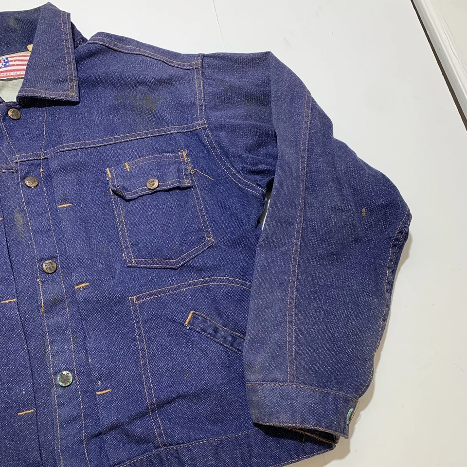 Vintage DeeCee Denim Jacket Dark Washed 1970’s Fashion USA Made Men’s Medium - Image 4 of 4