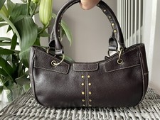 Lovely Whistles genuine Brown leather Small Handbag, Grab Bag